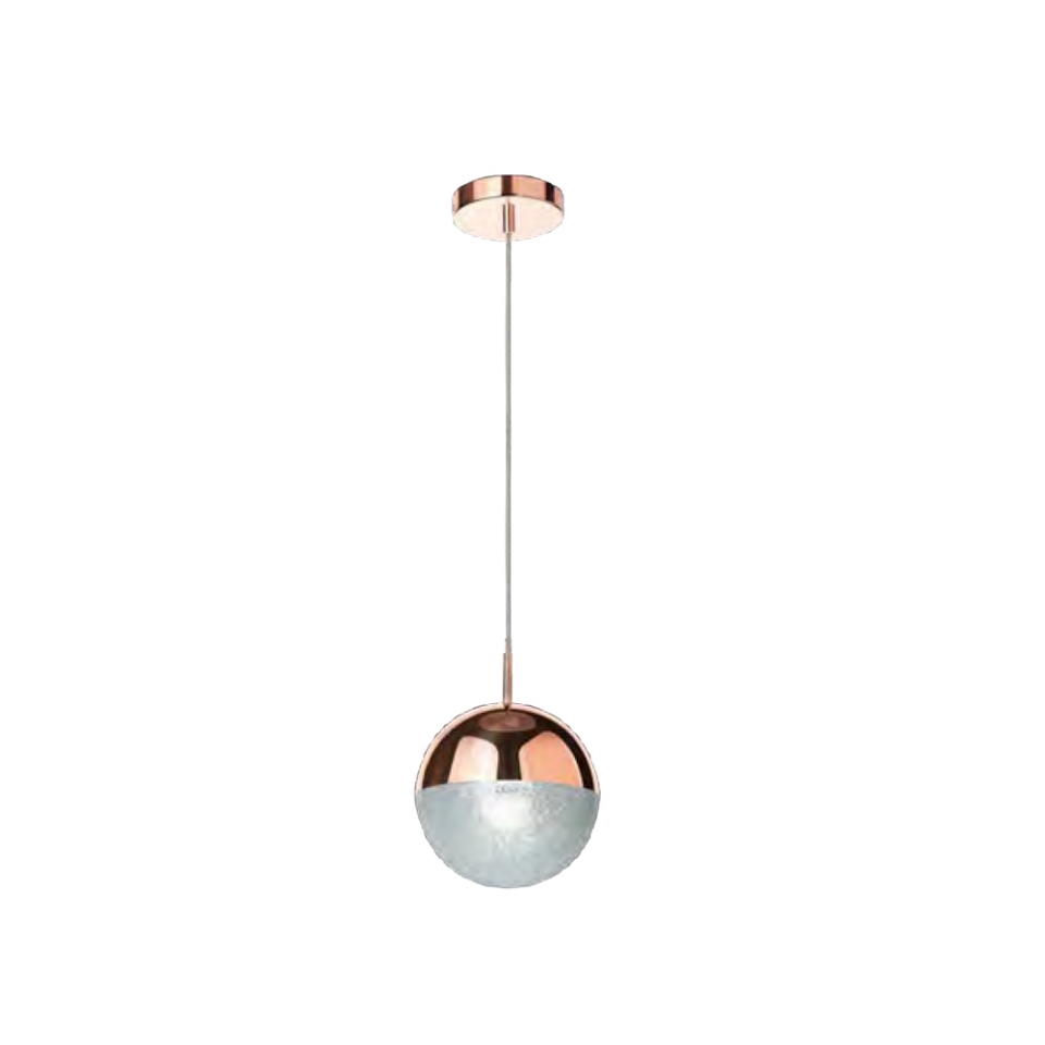 Picture of 1 Light clear globe glass pendant - Nickel